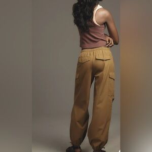 Anthropology Pilcro Pull-On Parachute Pants Size Small NWOT Mustard Green
